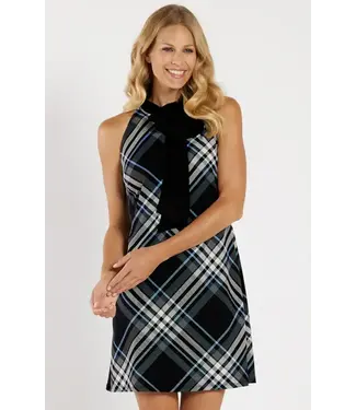 Jude Connally MAUREEN PONTE DRESS / GRAND PLAID