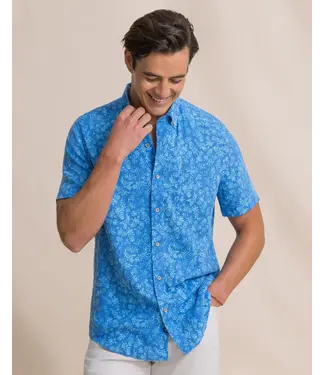 Southern Tide M SS Linen/Rayon Pineapple Parade Sportshirt