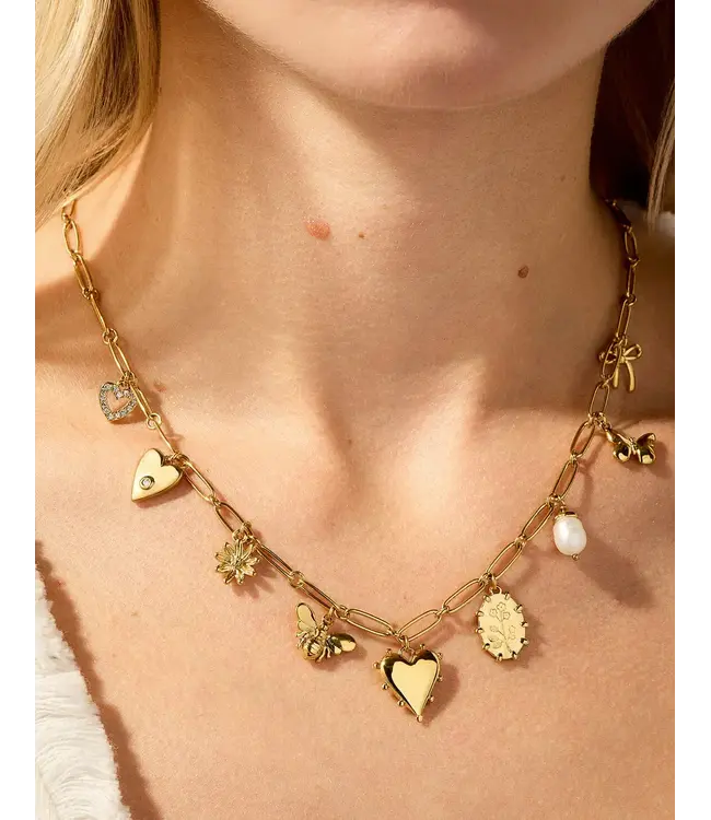 SP Sweet Charm Necklace 18" Gold