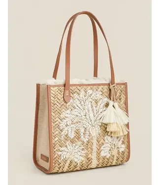 Spartina Straw Box Tote Sabal