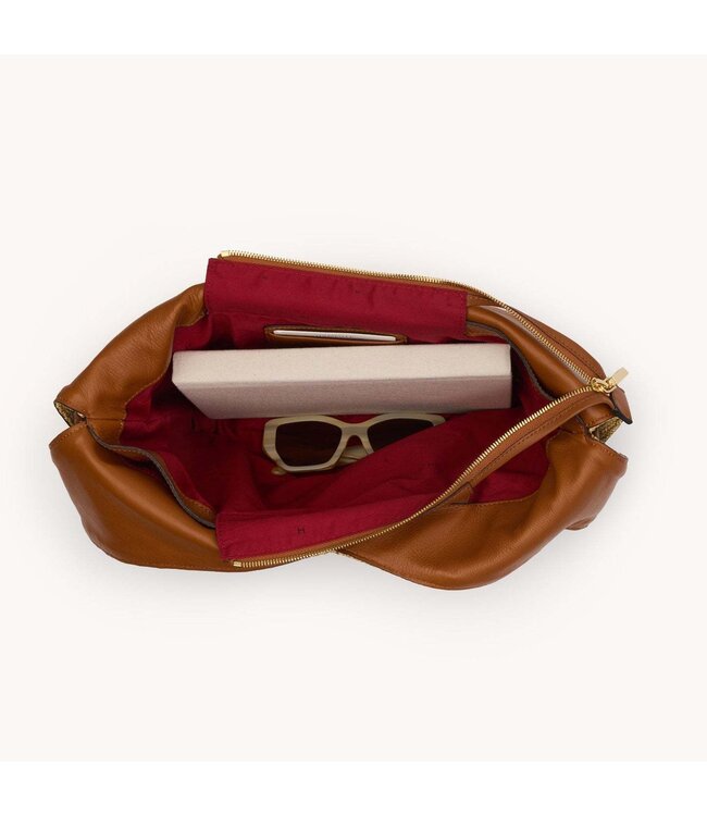 TOM LARGE ZIP-COCOA RAFFIA-G