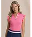 W Dayna Ruffle Polo Tank