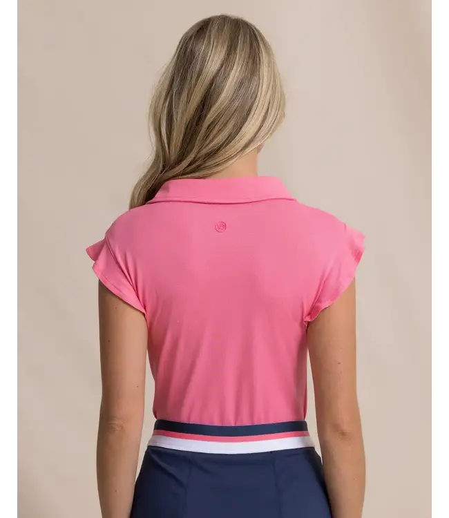 W Dayna Ruffle Polo Tank