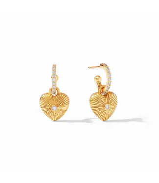 Julie Vos Esme Heart Hoop & Charm Earring-Cubic Zirconia-OS