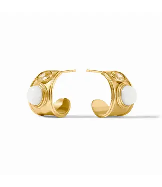 Julie Vos Portofino Stone Hoop-White Jade-OS