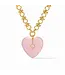 Heart Necklace-Pink Quartz-OS