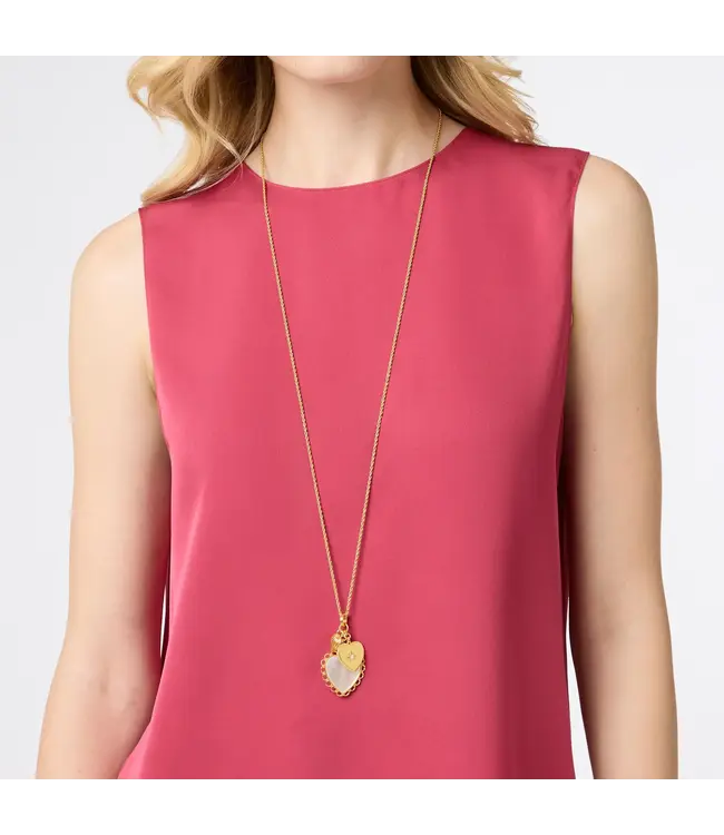 Heart Trio Charm Pendant-Mother of Pearl-OS