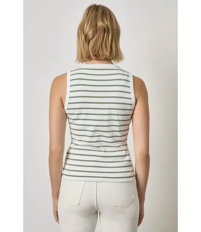 RIB STIPE HIGH NECK TANK