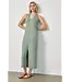 V-NECK SEAMED MAXI DRESS