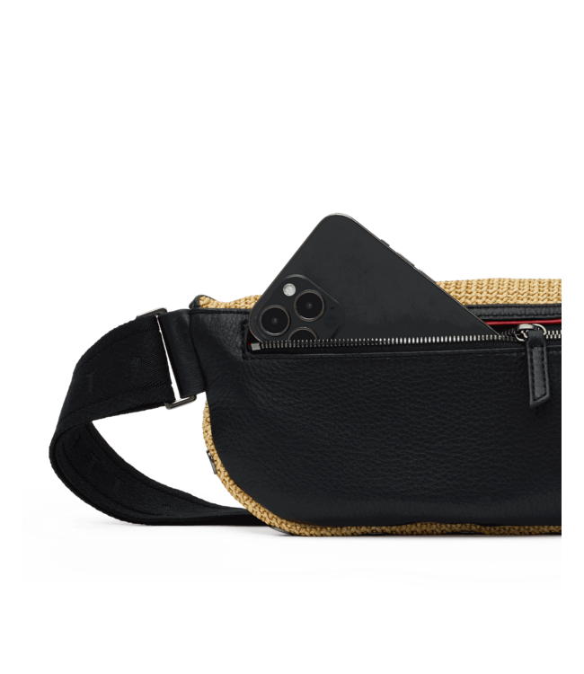 charles crossbody med NOIR SMOOTH RAFFIA/GM NA