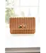 LILLY STRAW CHESTNUT CLUTCH