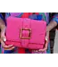 JANIE STRAW CLUTCH HOT PINK