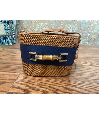 LISI LERCH SMALL CHARLOTTE CROSSBODY NAVY THIN RIBBON / TOGGLE