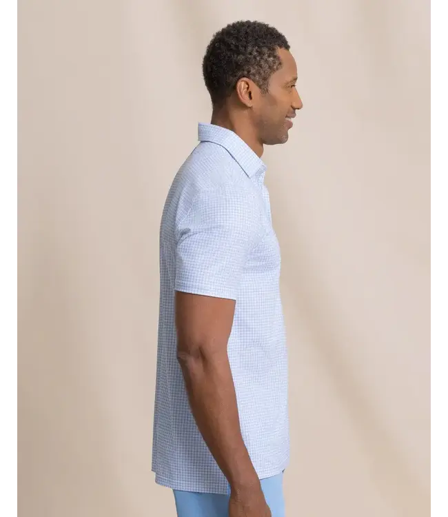 M SS Driver Island View Gingham Printed Polo