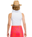 RUFFLE NECK SLEEVELESS TOP WHITE XL