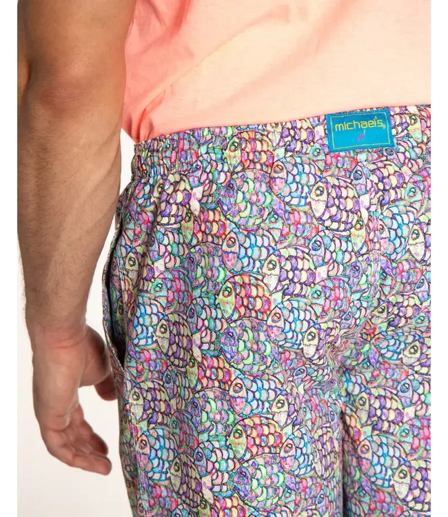 MEN'S CYCLIST LINER SWIM - ABSTRACT FISH