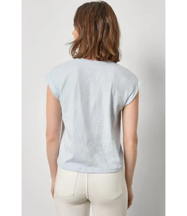 CUFFED SLEEVE V-NECK