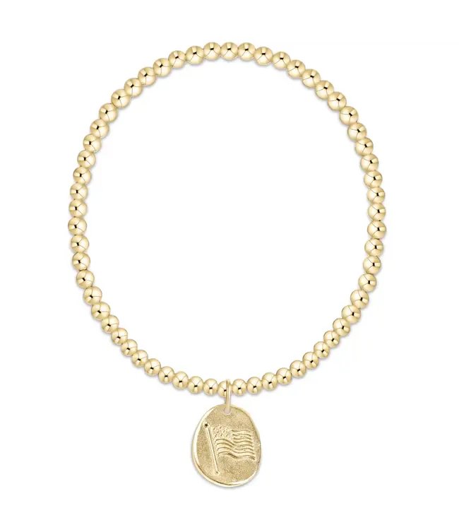 Classic Gold 3mm Bracelet - Inspire America Gold Disc