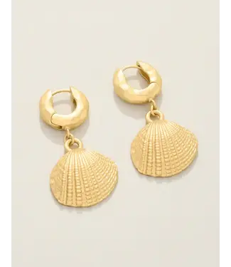 Spartina Venus Shell Hoop Earrings Gold