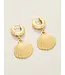 Venus Shell Hoop Earrings Gold