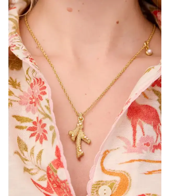 Crusty Coral Necklace 28" White Opal