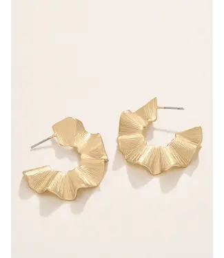 Spartina Ruffle Hoop Earrings Gold