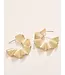 Ruffle Hoop Earrings Gold