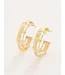 Basket Weave Hoop Earrings Gold