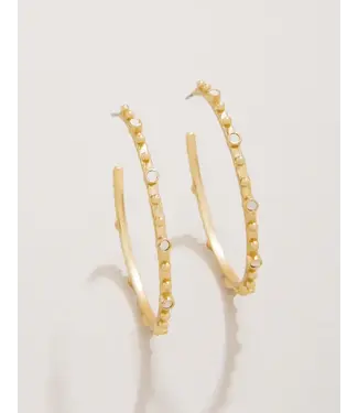 Spartina Bristol Hoop Earrings 45mm White Opal