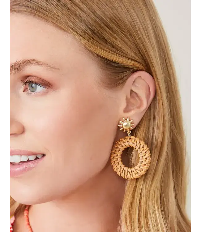 SUNSHINE WICKER EARRINGS NATURAL