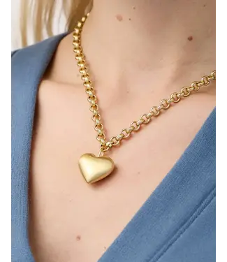 Spartina Anastasia Heart Necklace 18" Gold