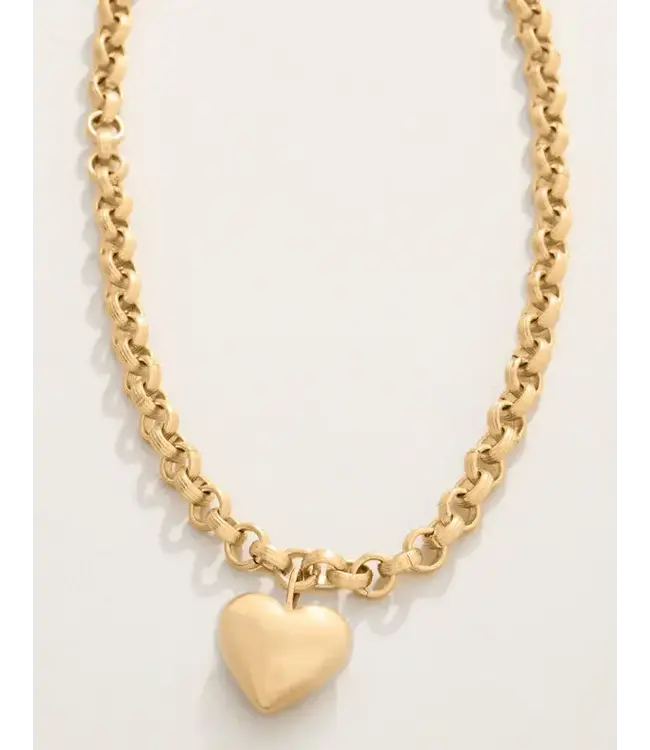 Anastasia Heart Necklace 18" Gold