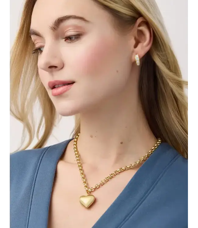 Anastasia Heart Necklace 18" Gold
