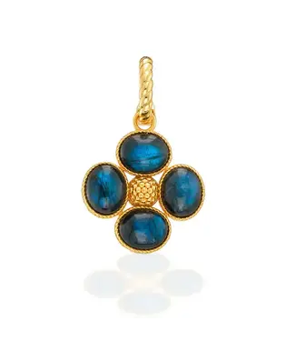 CAPUCINE DE WULF Berry Clover Double Sided Pendant - Blue Labradorite