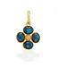 Berry Clover Double Sided Pendant - Blue Labradorite