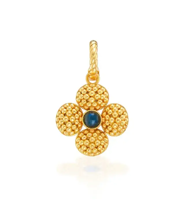 Berry Clover Double Sided Pendant - Blue Labradorite