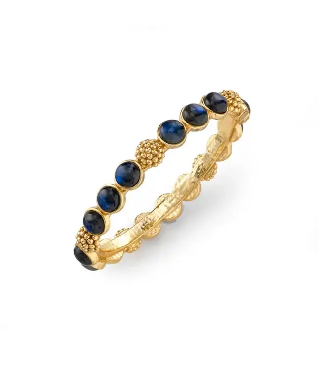 Berry Gem Hinged Bangle, Blue Labradorite