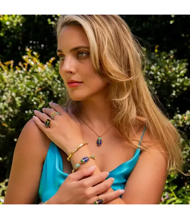 Scarab Petite Cuff - Gold