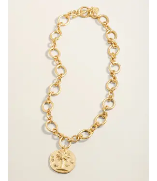 Spartina Southern Palm Tree Toggle Necklace 18" Gold