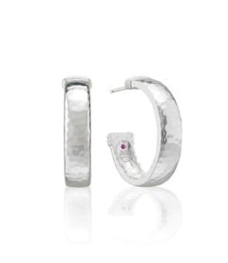CAPUCINE DE WULF Cleopatra Classic Medium Hoop Earrings - Silver