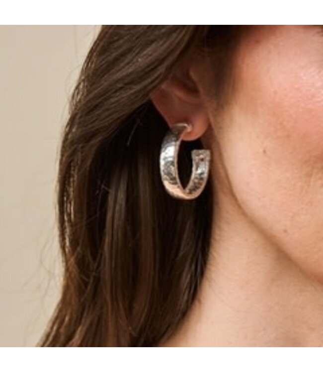 Cleopatra Classic Medium Hoop Earrings - Silver