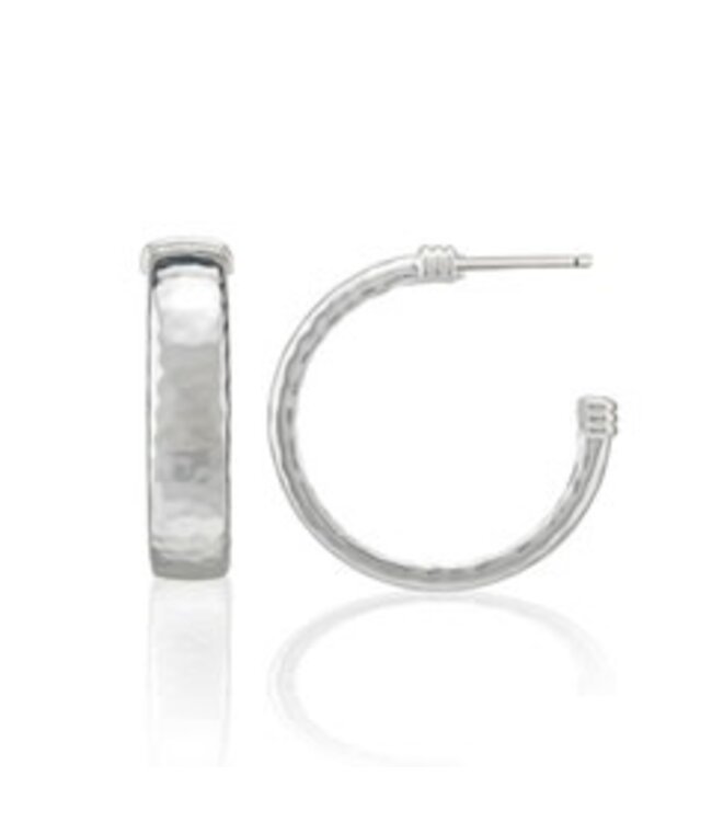 Cleopatra Classic Medium Hoop Earrings - Silver