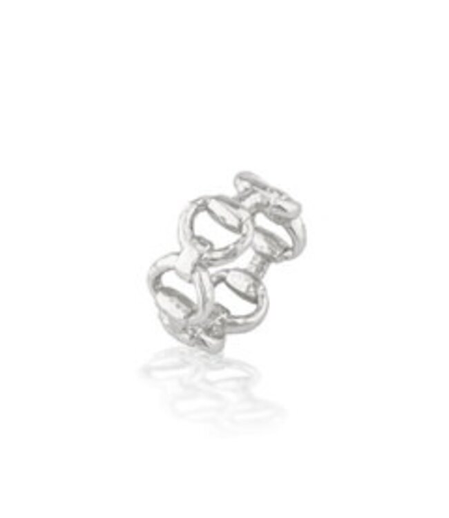 Equestrian Snaffle Bit Ring, Size 8 - Silver