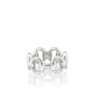 CAPUCINE DE WULF Equestrian Snaffle Bit Ring, Size 8 - Silver
