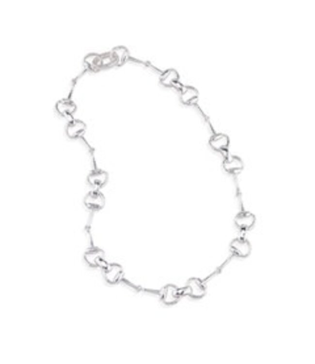 Equestrian Snaffle Bit Chain Necklace, 20" - Silver