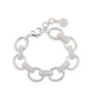 CAPUCINE DE WULF Cleopatra Regal Link Bracelet, 7"+1.5" - Silver