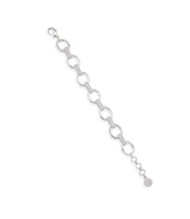 Cleopatra Regal Link Bracelet, 7"+1.5" - Silver