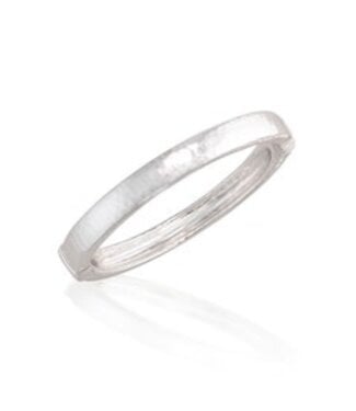 CAPUCINE DE WULF Cleopatra Oval Hinged Bangle, S/M- Silver