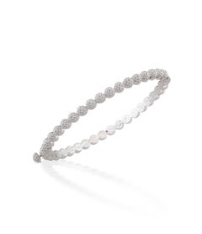 Berry Eternity Petite Hinged Bangle, S/M - Silver