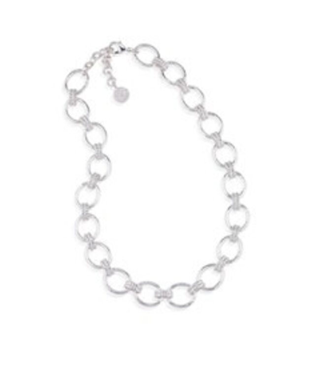 Cleopatra Grande Link Necklace, 16"+2" - Silver
